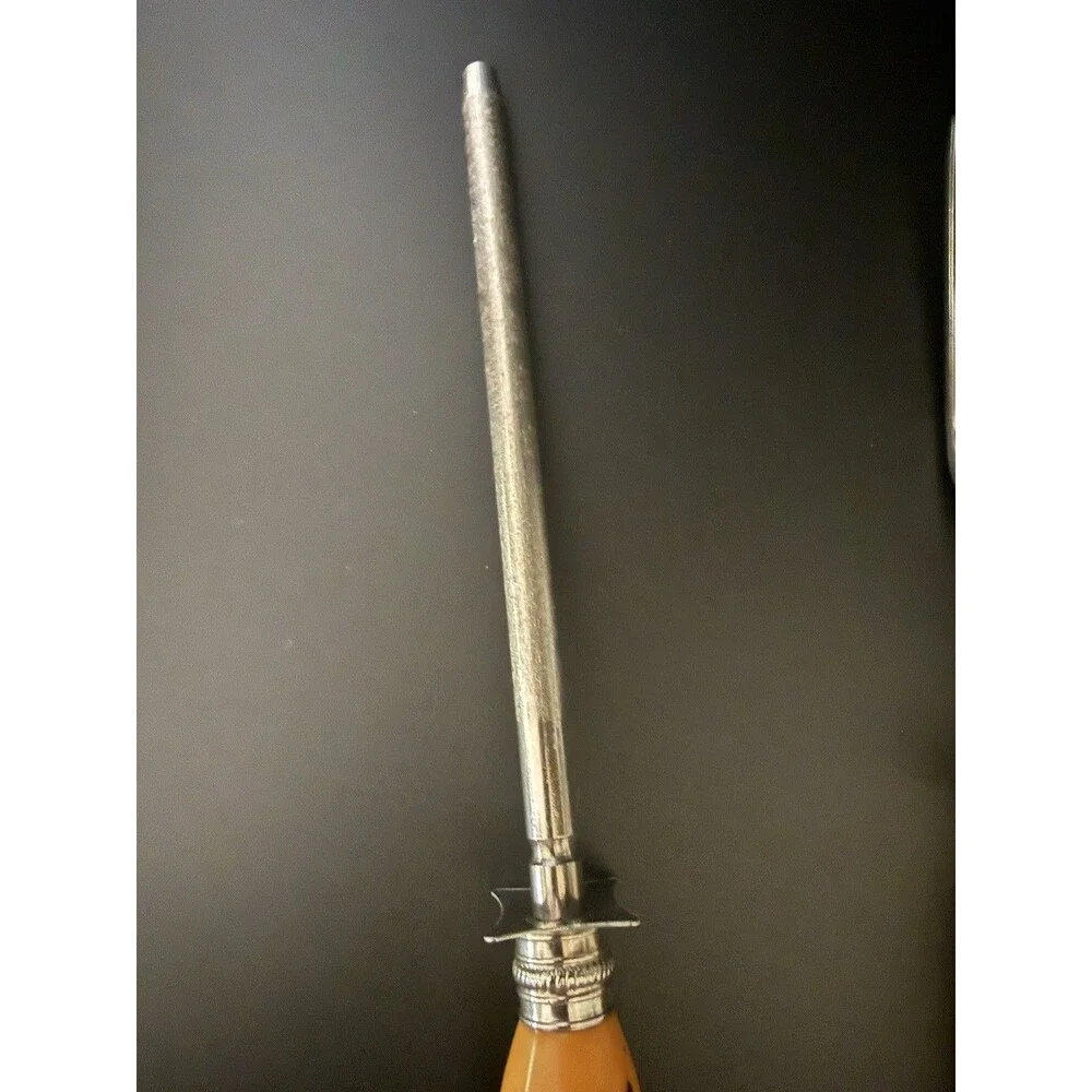 Vintage Sheffield England Carving Set Antler Style Handle Knife Fork Sharpener